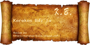 Kerekes Béla névjegykártya