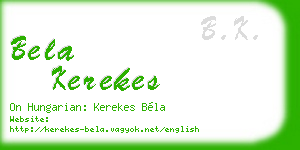 bela kerekes business card
