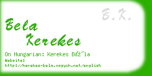 bela kerekes business card